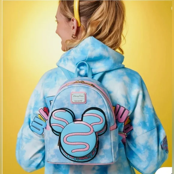 Disney Parks Eats Collection Mickey Macaron Loungefly Mini Backpack - Picture 5 of 13